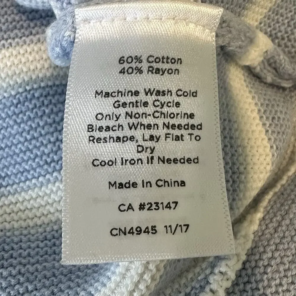 Talbots Sweater Women’s Long Sleeve‎ Pullover Size X-Large Blue White Stripes - Picture 6 of 7